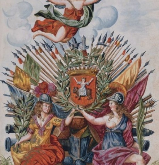 <p>Coat of arms of Rawicz from the &quot;Metryki nacji polskiej&quot;, Padua, fragment of an entry from 1719, photo by Piotr Jamski, 2018</p>