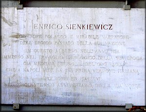 Neapol - tablica upamiętniająca Henryka Sienkiewicza