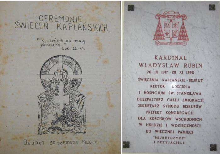 Rzym - tablica upamiętniająca Władysława Rubina w kościele św. Stanisława B.M.