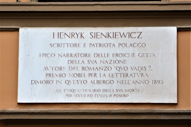 Rzym - tablica upamiętniająca Henryka Sienkiewicza