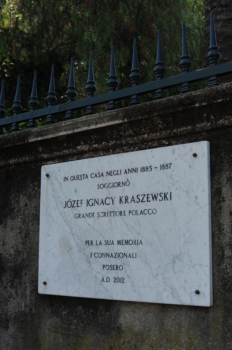 San Remo - tablica upamiętniająca Józefa Ignacego Kraszewskiego