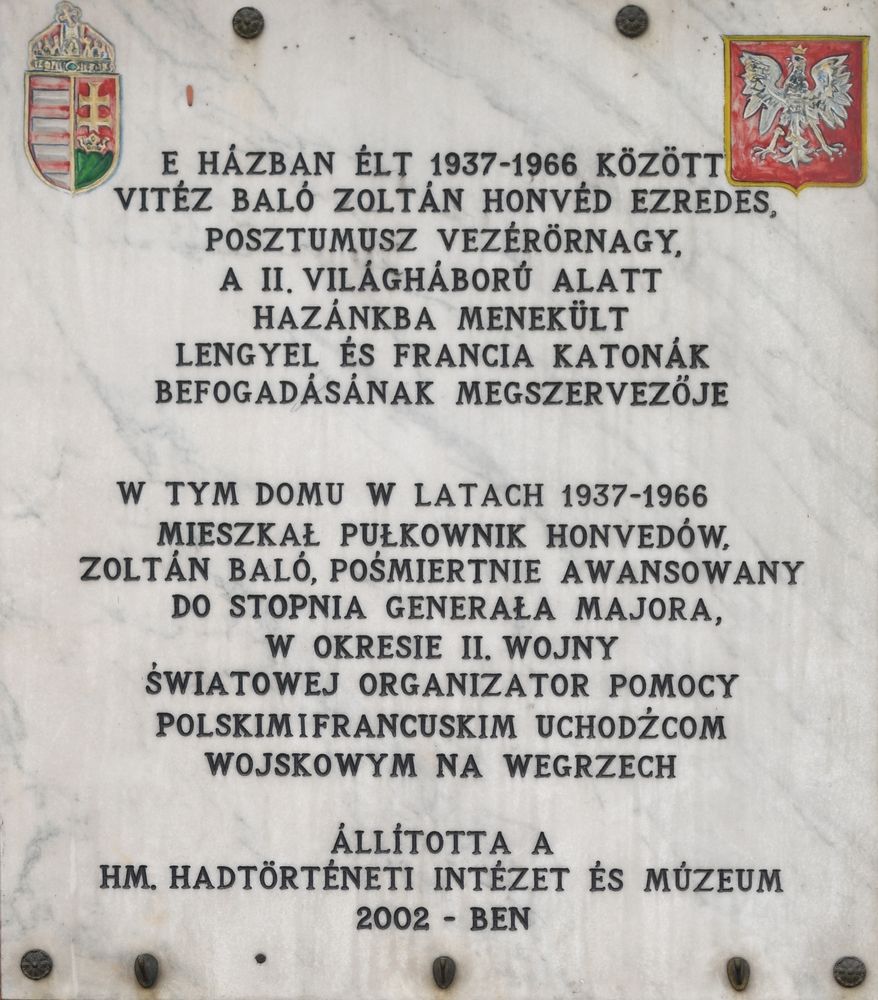 Budapeszt - tablica pamięci polskich lekarzy
