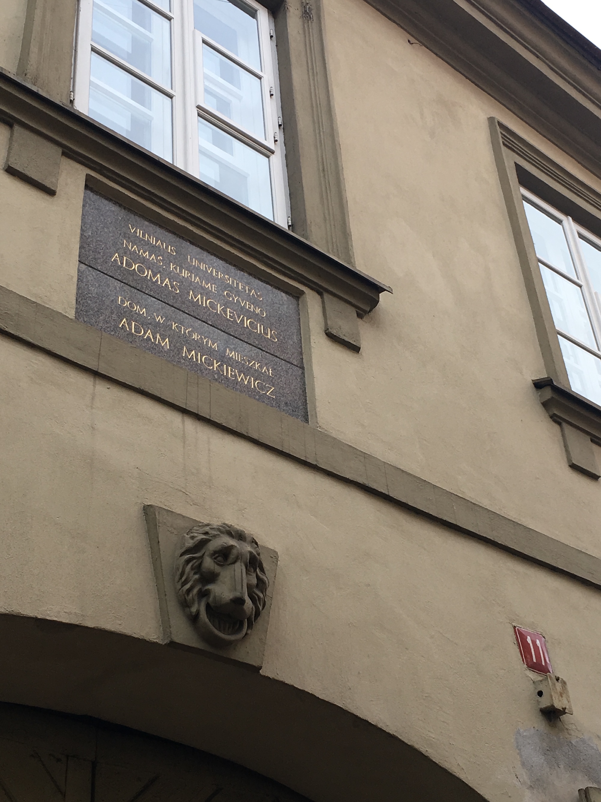 Litwa - Wilno - tablica upamiętniająca Adama Mickiewicza