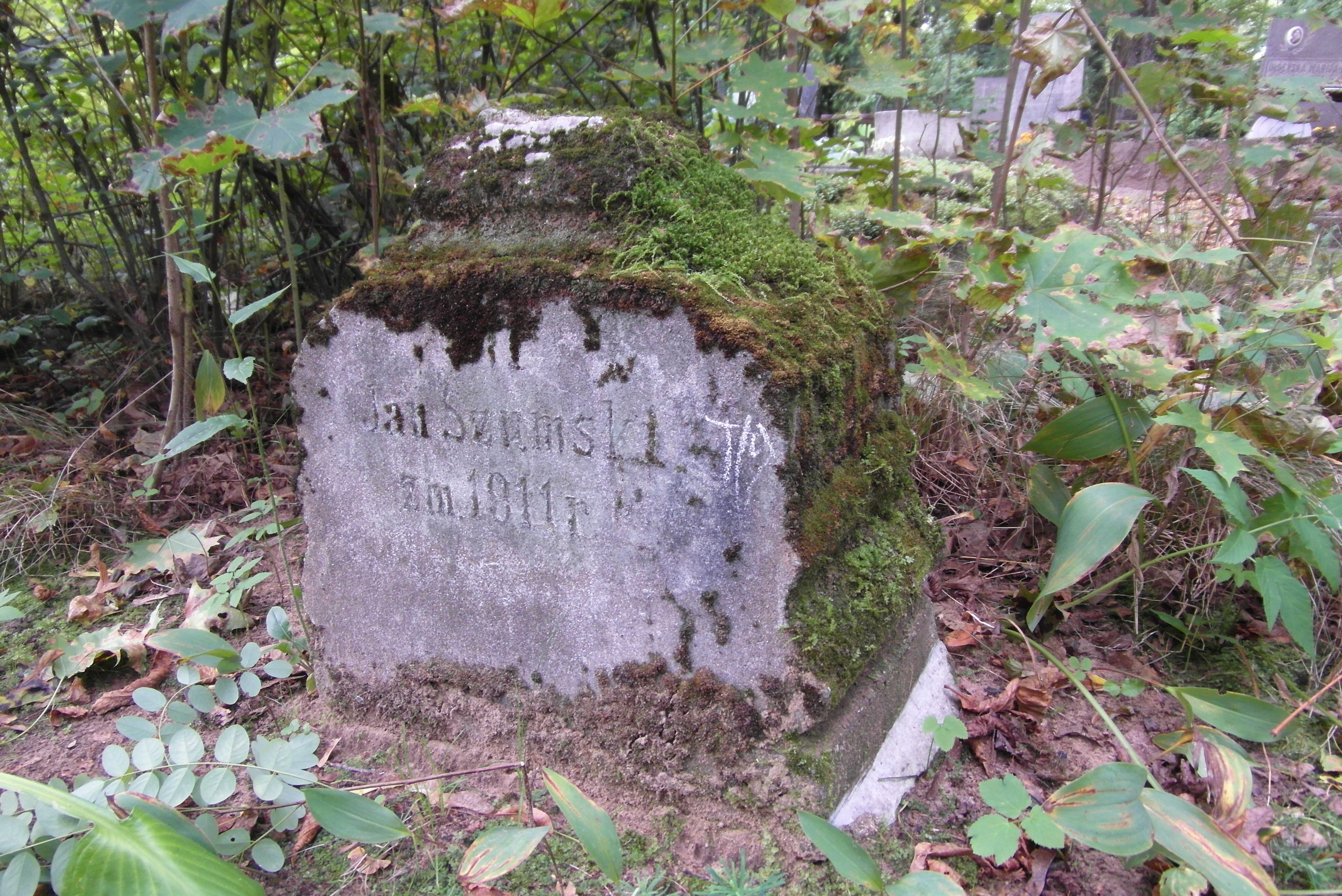 Nagrobek Jana Szumskiego, cmentarz św. Michała w Rydze, stan z 2021 r.