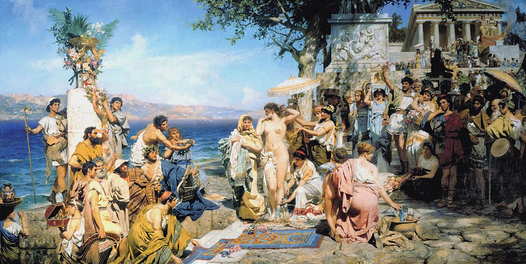 Henryk Siemiradzki, 'Fryne at the Feast of Poseidon in Eleusis', 1889, oil on canvas, Mikhailovsky Palace, Russian Museum in St. Petersburg, Russia