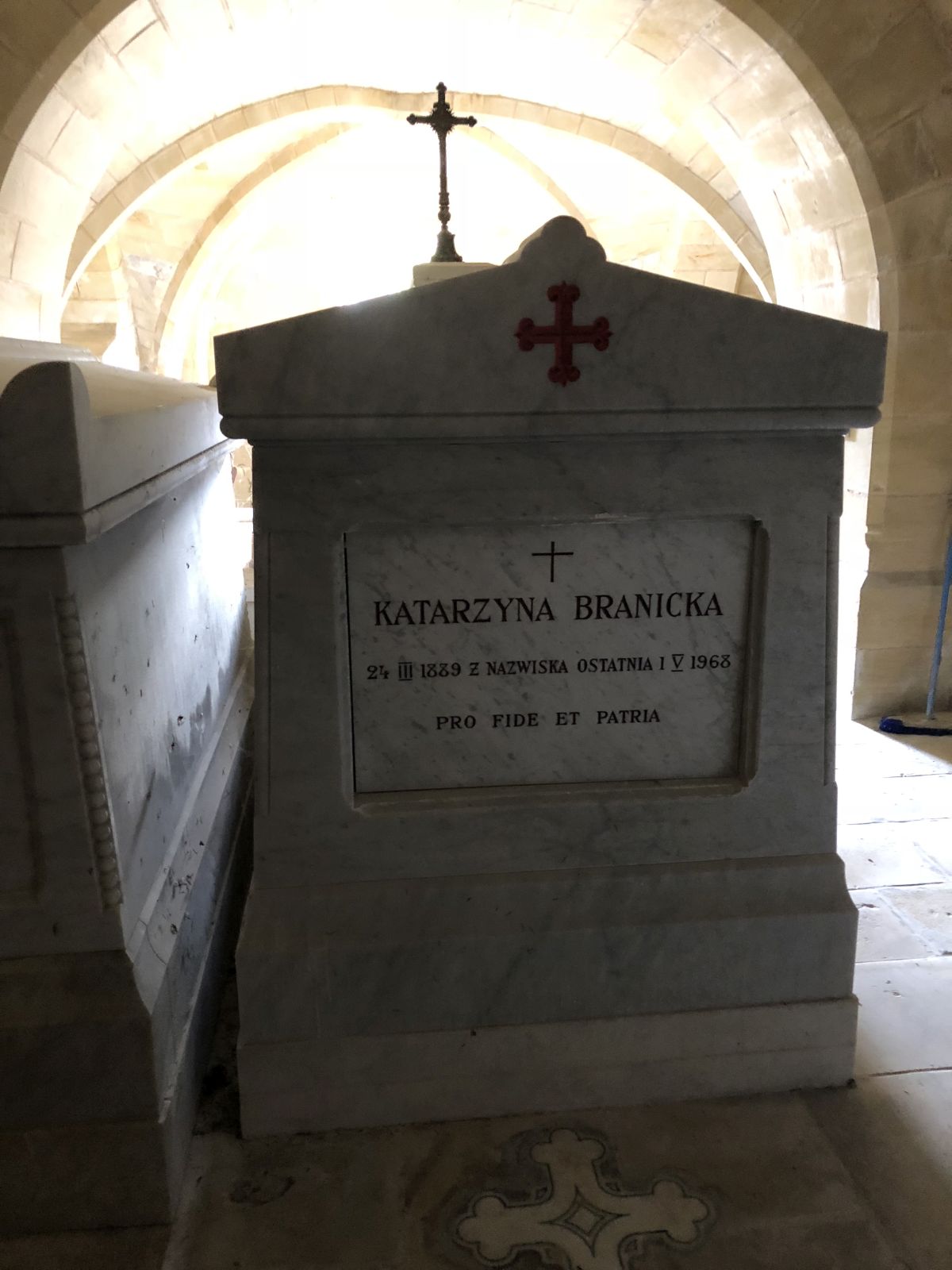 Tombstone from the Branickis Chapel in Montrésor Cemetery