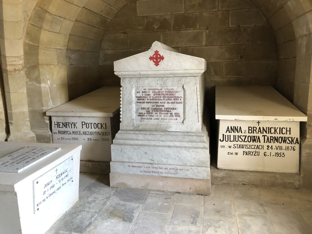 Tombstones from the Branickis Chapel in Montrésor Cemetery