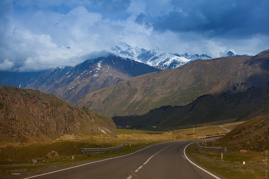 Georgian War Road, designed by Boleslaw Statkowski, 1857-1863, section between Sioni and Stepancminda, Georgia, Russia