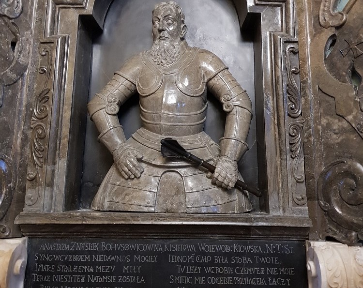 Tombstone of Voivode Adam Kisiel in the church in Niskienicze, 1643, Niskienicze, Ukraine