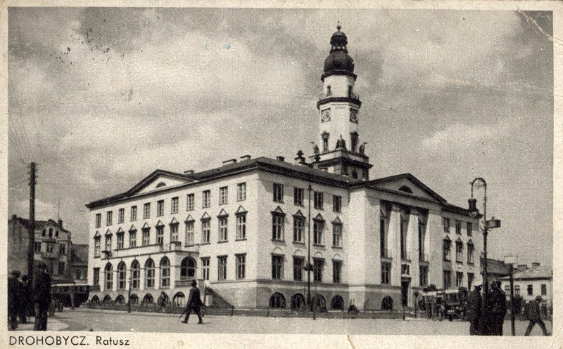 Postcard "Drohobych. Town hall", 1938, author unknown, polona.pl