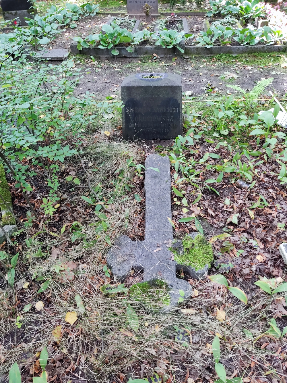 Nagrobek Stefanii Łokuciewskiej, cmentarz św. Michała w Rydze, stan z 2021 r.