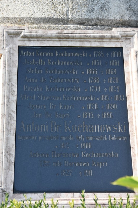 Tomb of the Kochanowski family in the Old Christian Cemetery in Chernivtsi