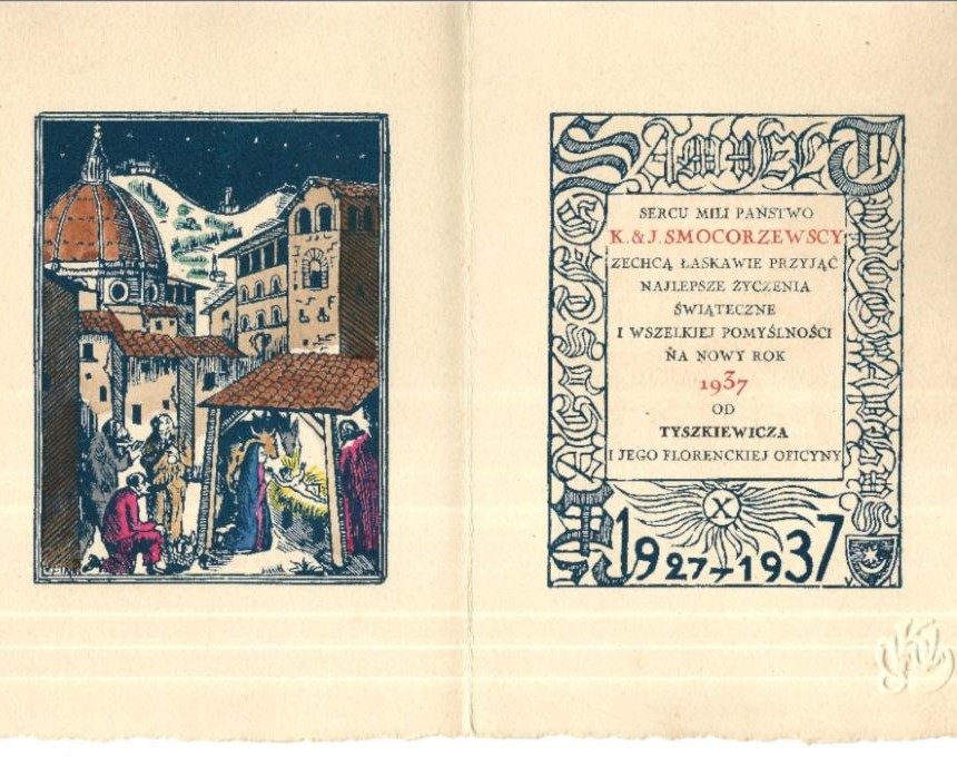 Greeting card from Tyszkiewicz, 1937, from the collection of Mr W. Kochlewski