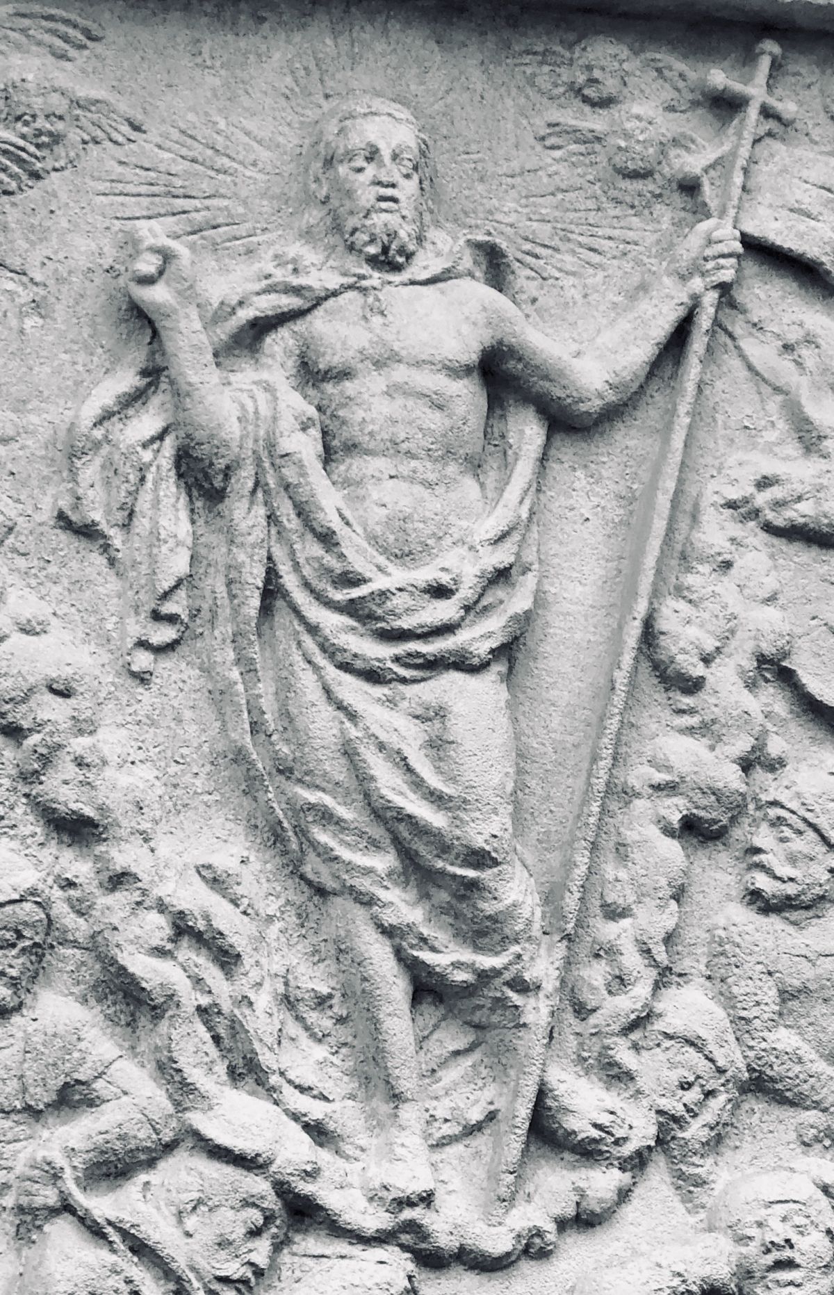 Risen Christ - 16th-century epitaph of the Lvov Sholtsia-Voltovich family, outer wall of the presbytery of the Latin Cathedral