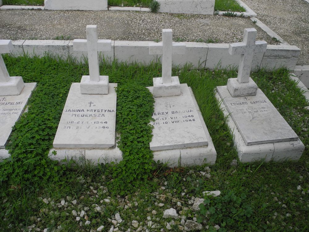 Graves of Polish refugees from the USSR in the Catholic cemetery on Mount Zion