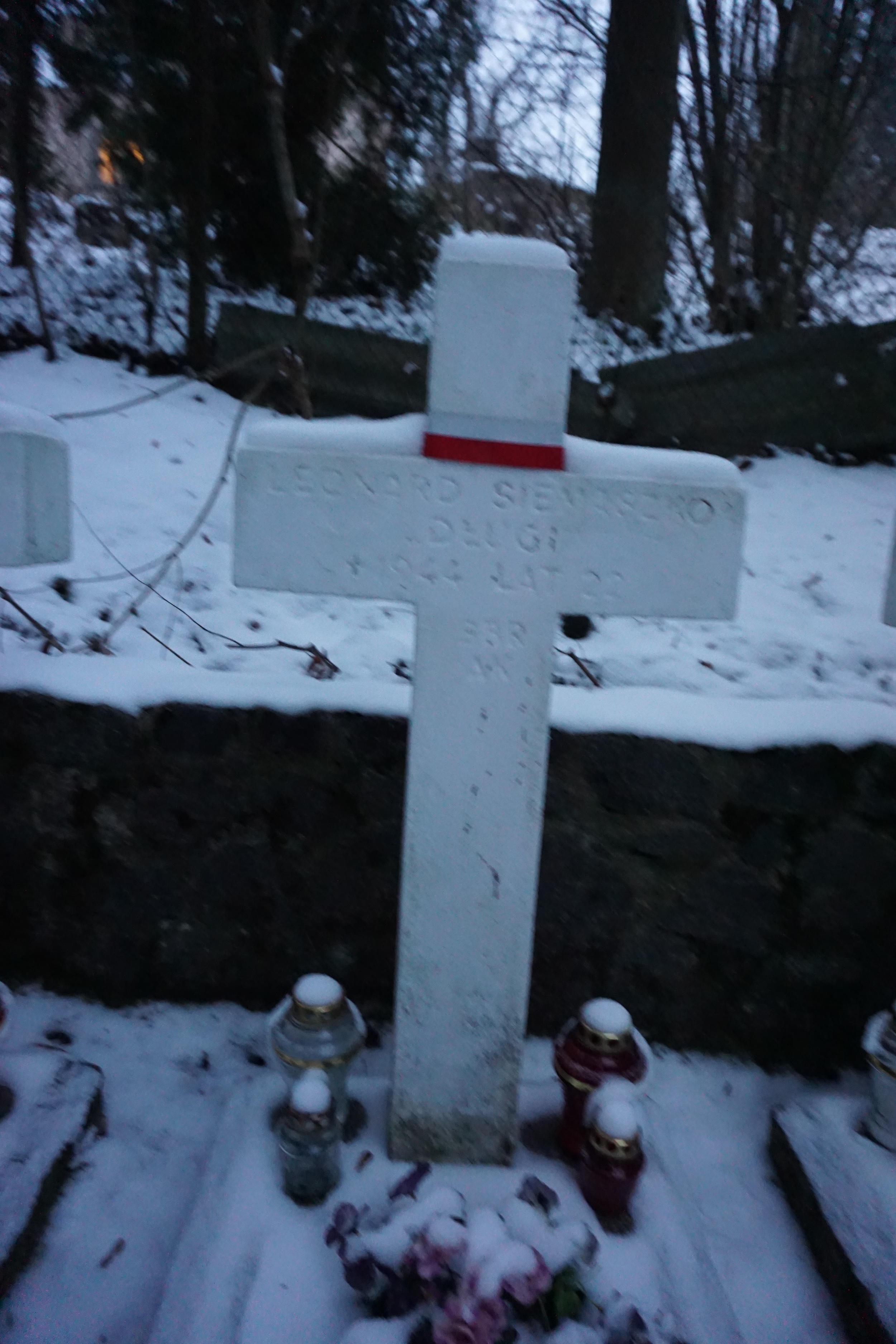 Tombstone of Leonard Siemiaszko in the quarters of the Home Army soldiers killed during the Operation "Ostra Brama".