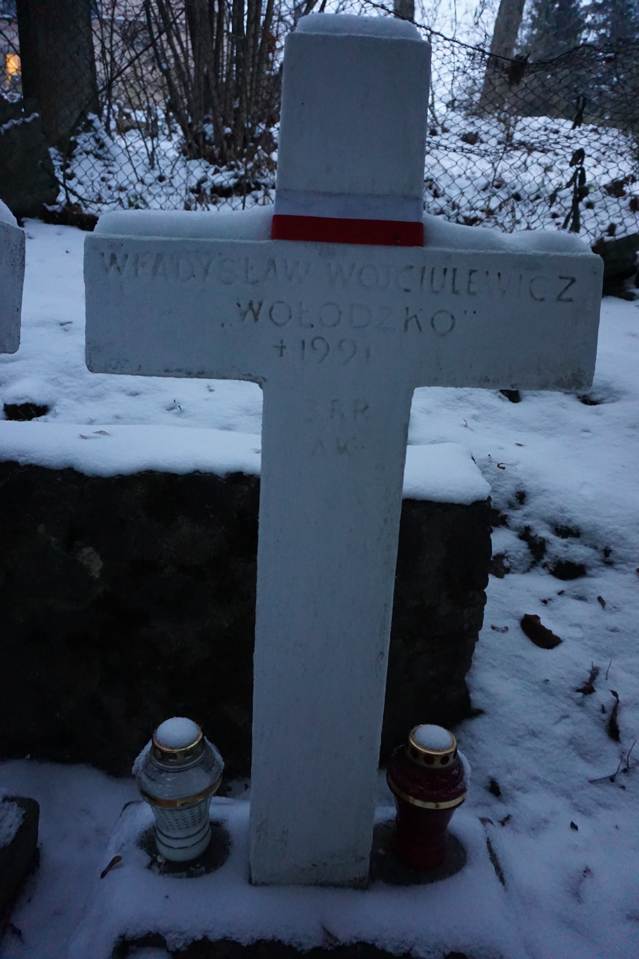 Tombstone of Wladyslaw Wojciulewicz in the quarters of the Home Army soldiers killed during the Operation "Ostra Brama".