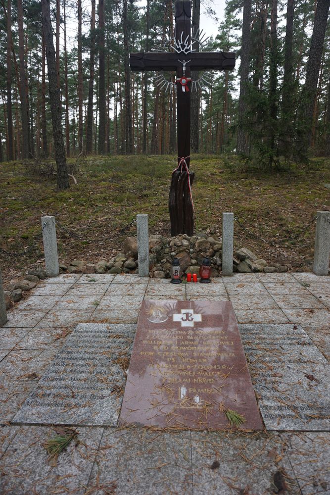 Fotografia przedstawiająca Grób żołnierzy Armii Krajowej z Oddziału Partyzanckiego por. Czesława Stankiewicza \"Komara\"
