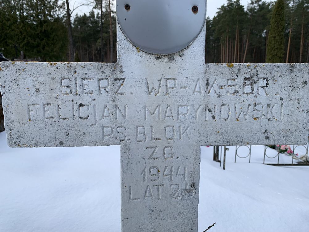 Grave of Home Army soldier Felicjan Marynowski