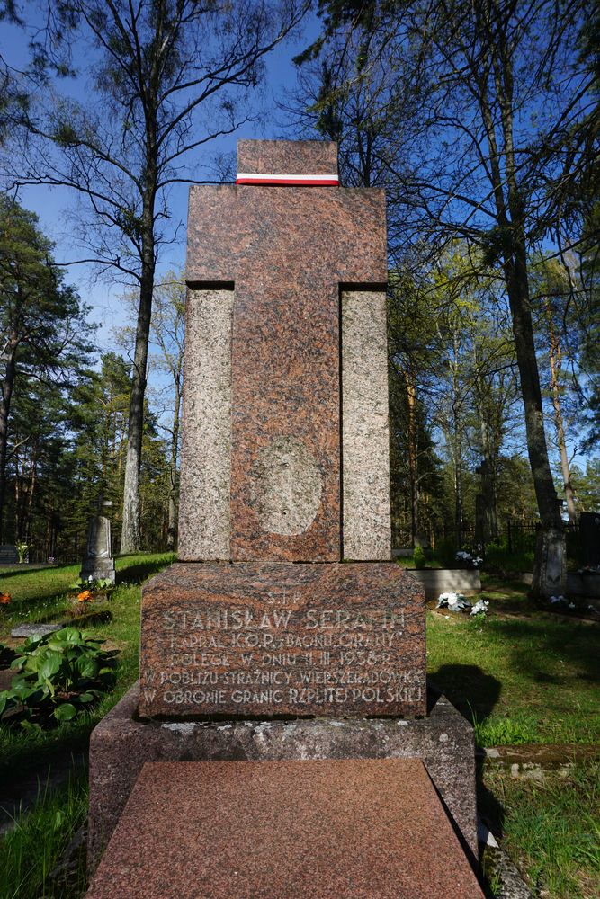 Memorial on the grave of Cpl. Stanislaw Serafin, killed in 1938 on the Polish-Lithuanian border