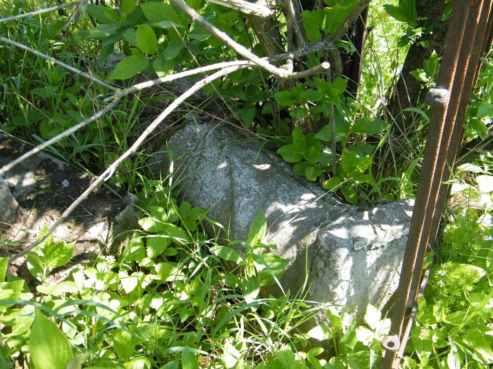 Utrącona figura z nagrobka Wiktorii Kanas, cmentarz w Łozowej