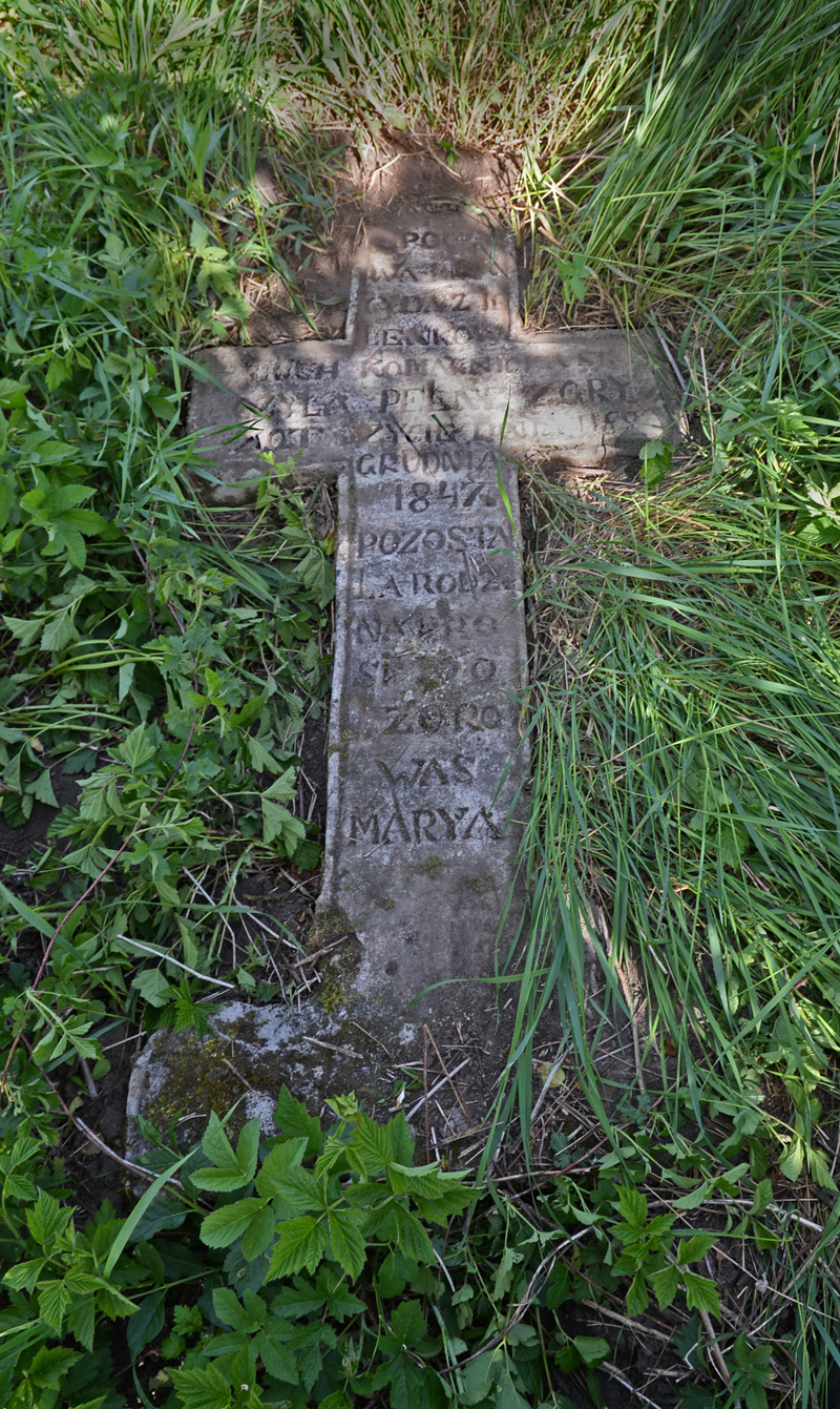 Tombstone of Platyda Komarnicka. Cemetery in Pokropivna