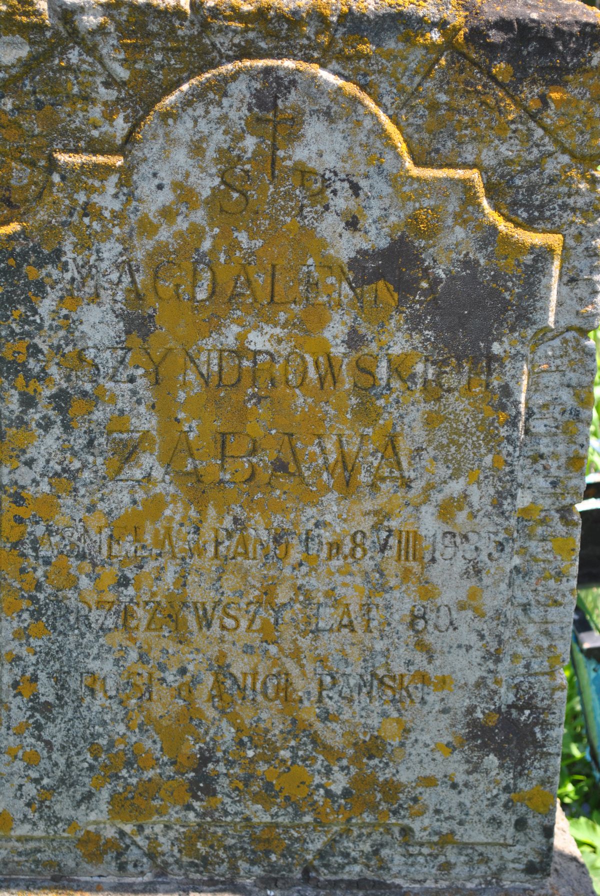 Tombstone of Magdalena Zabawa, cemetery in Poczapińce