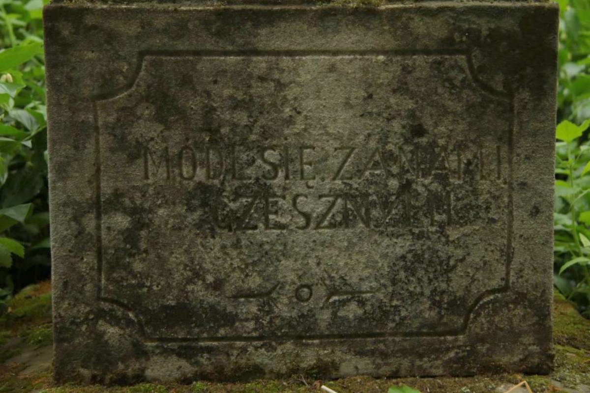 Inskrypcja z nagrobka Piotra Krzyśkowa, cmentarz w Czystyłowie