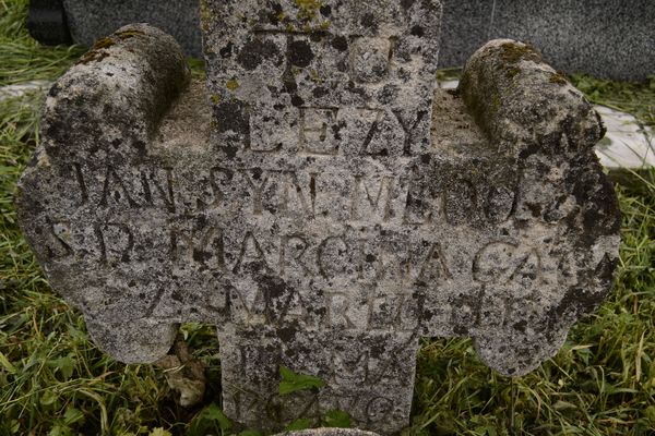 Inskrypcja z nagrobka Jana Gaca, cmentarz w Hłuboczku Wielkim
