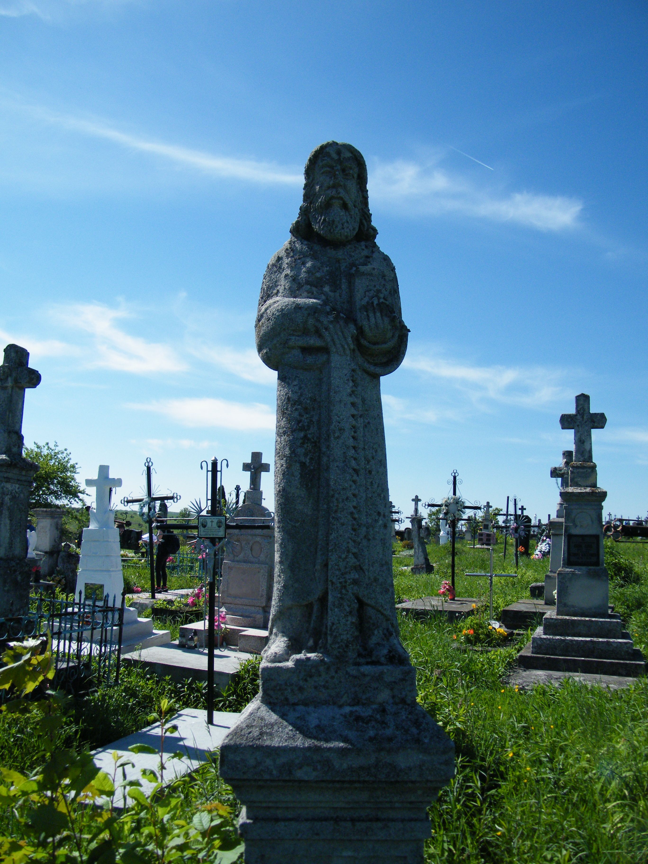 Figura z nagrobka Szymona Bilobisa, cmentarz w Ihrowicy