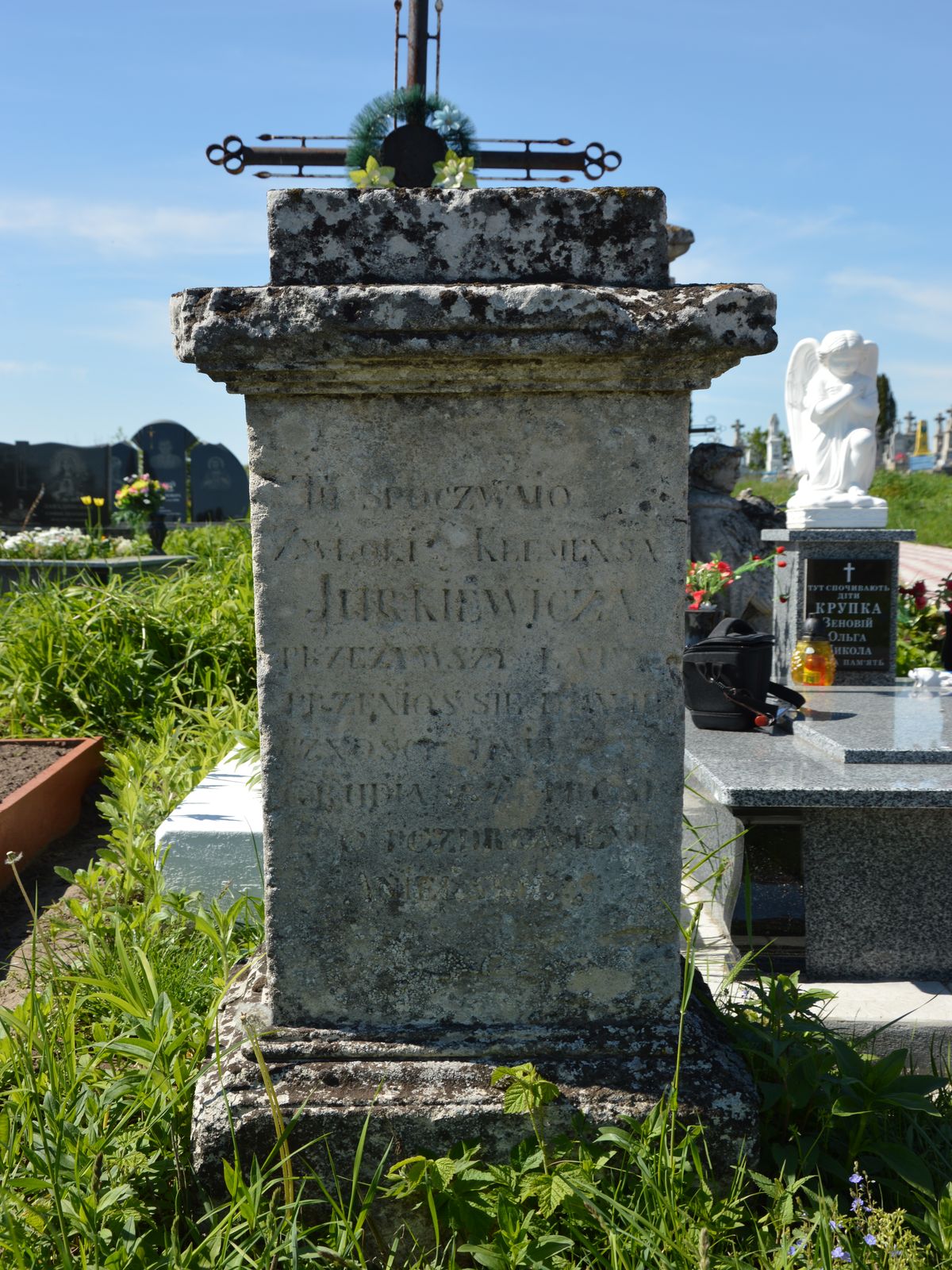 Tombstone of Klemens Jurkiewicz, cemetery in Ihrowica