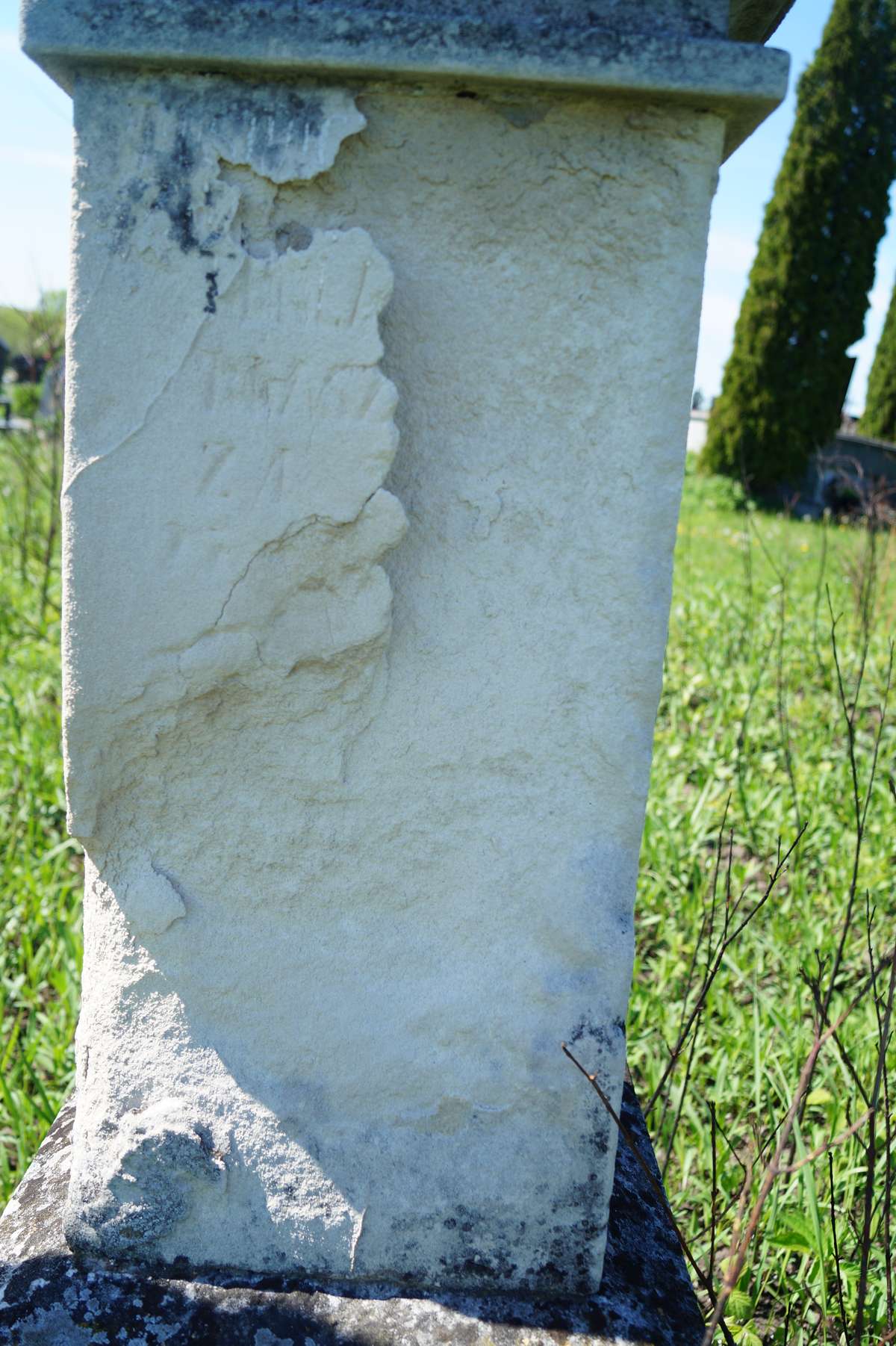 Inskrypcja z nagrobka Tekli Blaszkiewicz, cmentarz w Ihrowicy