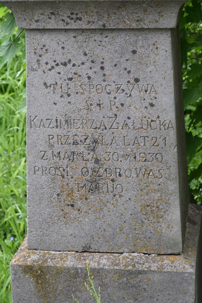 Tombstone of Kazimiera Załucka, cemetery in Janówka