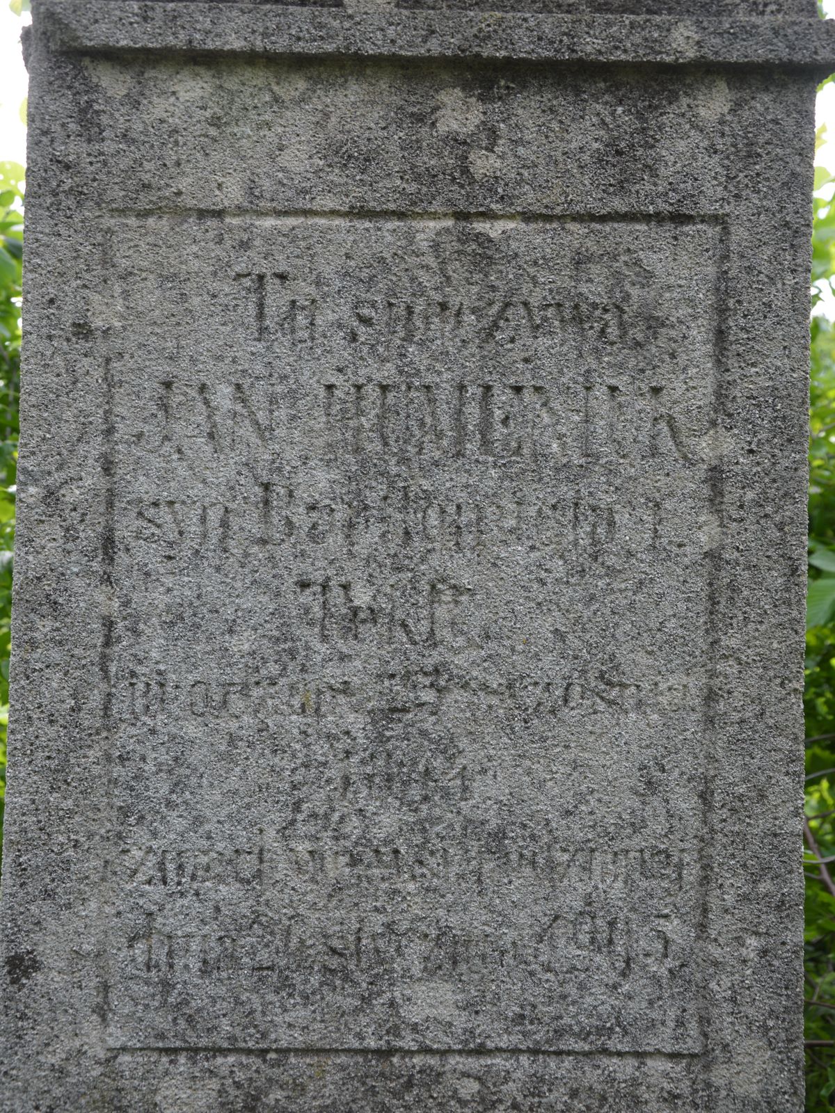 Fragment nagrobka Jana Humaniuka, cmentarz w Janówce