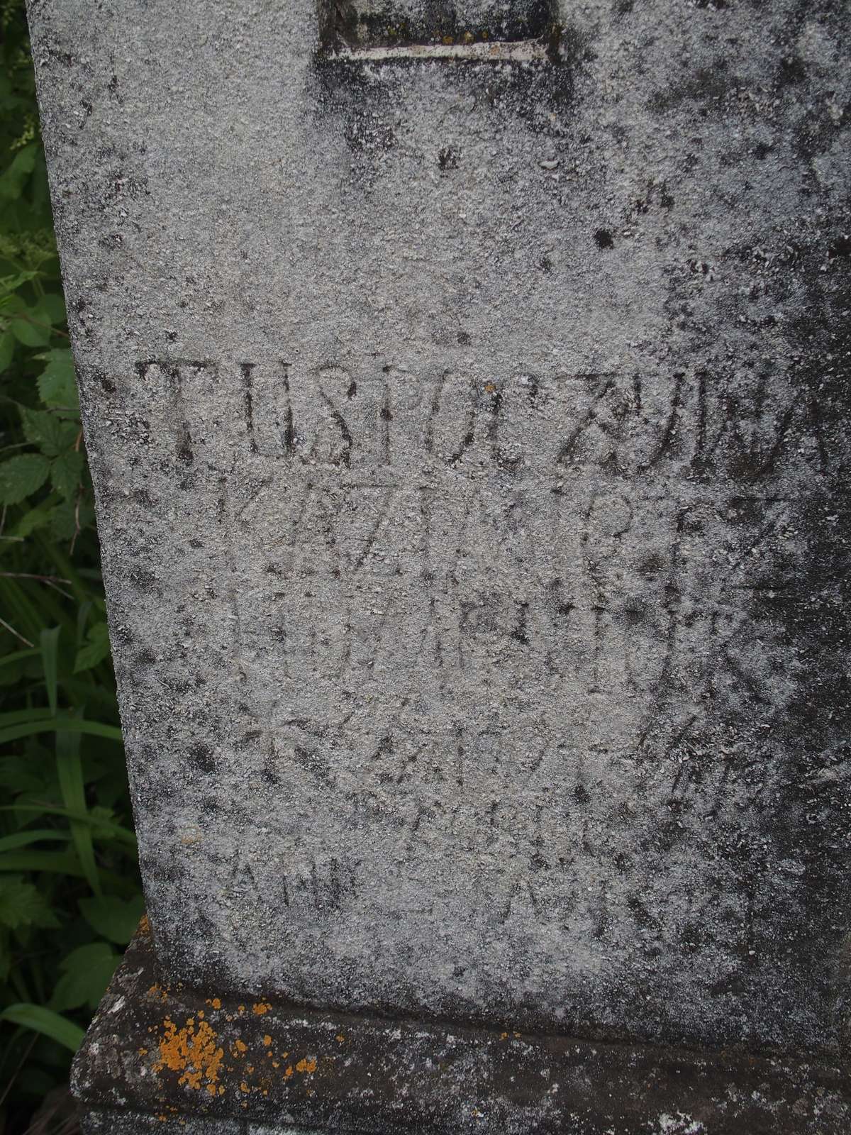 Fragment of a tombstone of Kazimierz Humpniuk, cemetery in Janówka