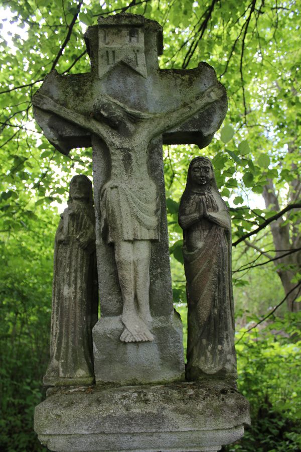 Cross from the gravestone of Andrej Stopyra. Cemetery in Kokutkovce