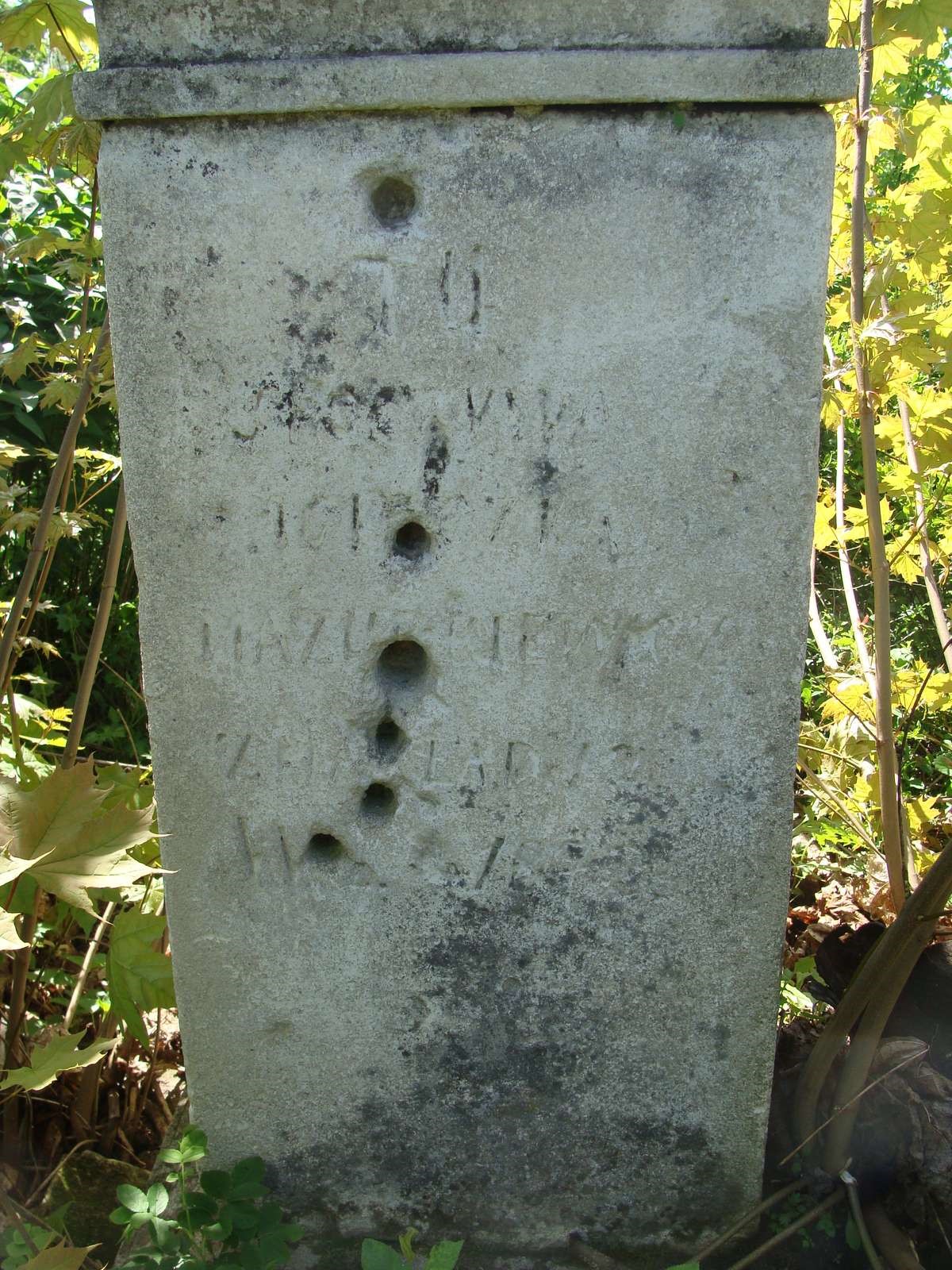 Second inscription from the gravestone of Agnieszka and Jan Mazurkiewicz, cemetery in Łozowa