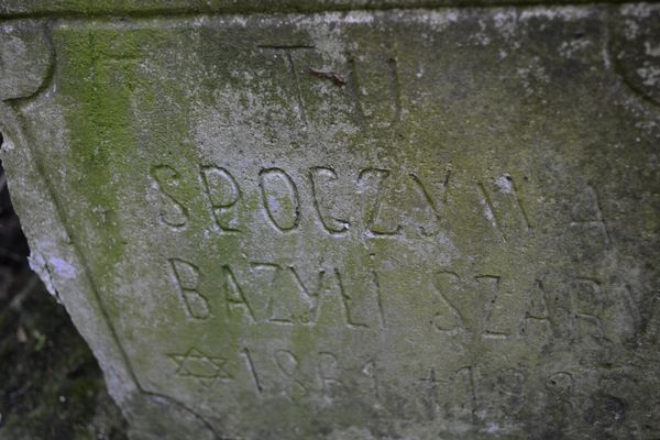 Inscription from the gravestone of Basil Grey. Cemetery in Kokutkovce