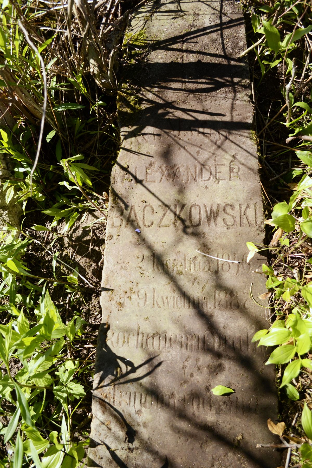 Tombstone of Aleksander Bączkowski, cemetery in Ihrownica