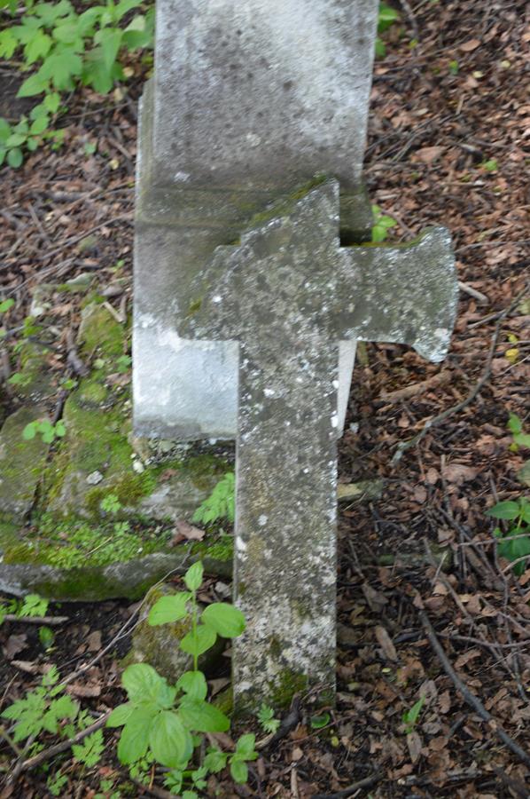 Cross from the gravestone of Agnieszka Koltowska. Cemetery in Kokutkowce