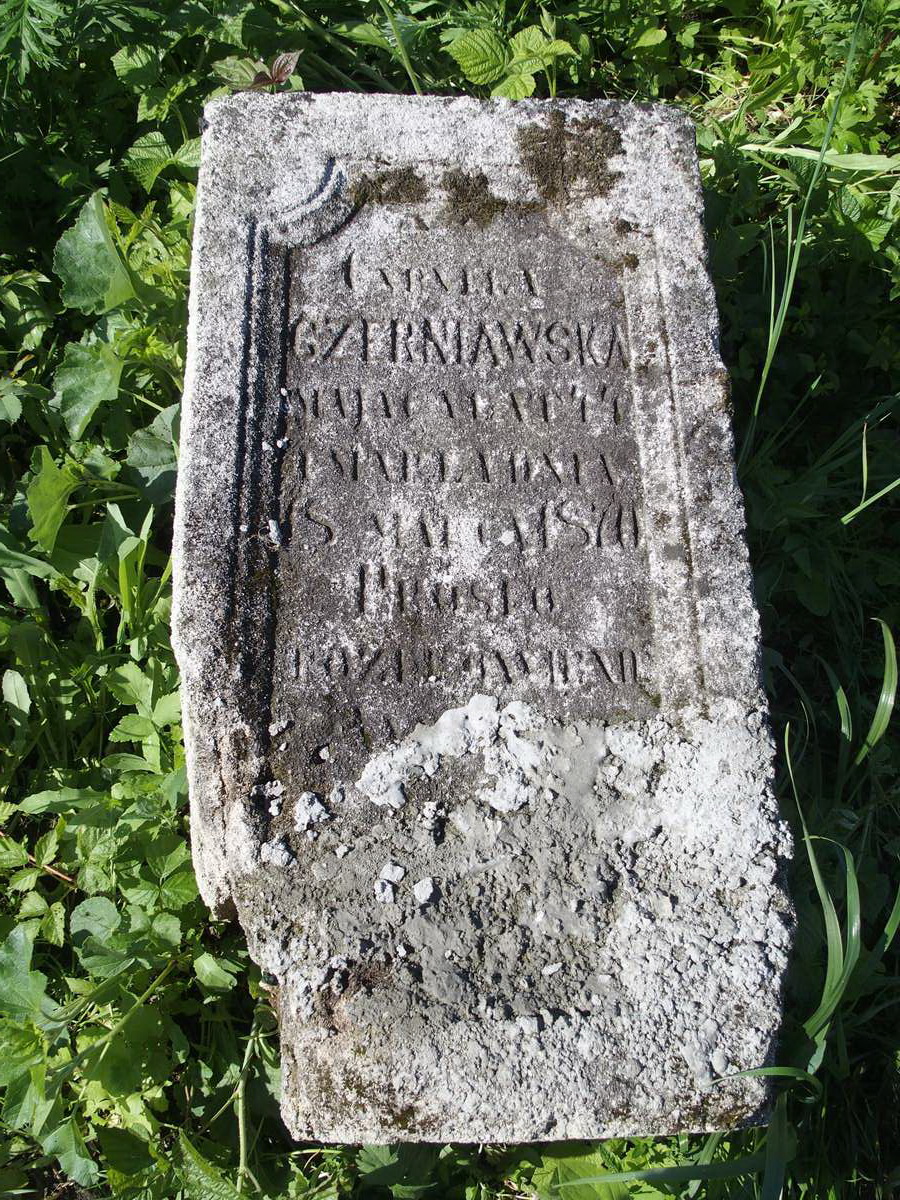 Tombstone of Caralla Czerniawska. Cemetery in Cebrów