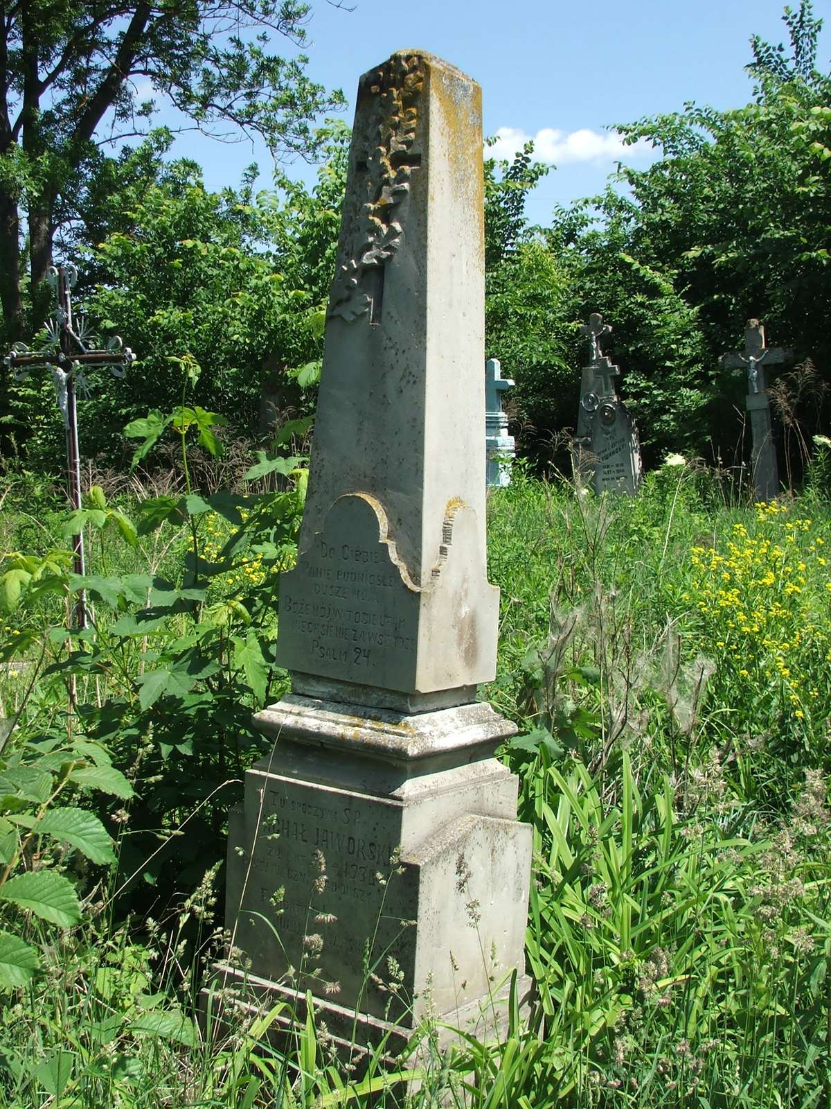 Tombstone of Michał Jaworski, cemetery in Borek Wielkie