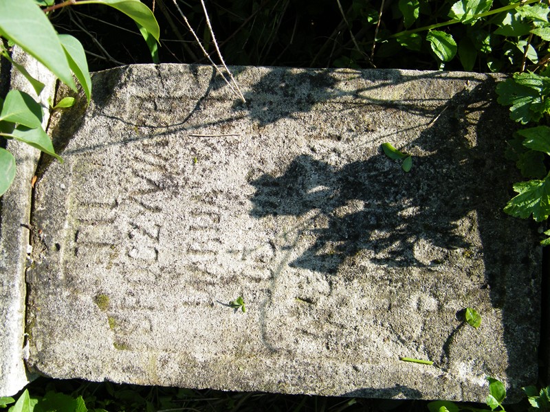 Inskrypcja z nagrobka Marii Bodnar. Cmentarz w Cebrowie