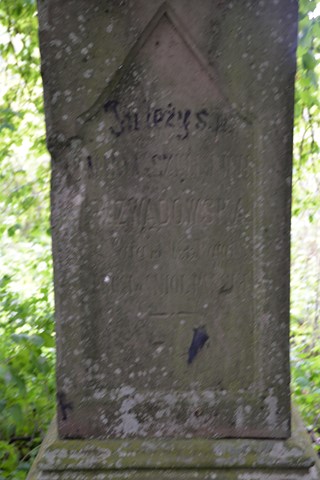 Inskrypcja z nagrobka Rozwadowskich, cmentarz w Hladkach