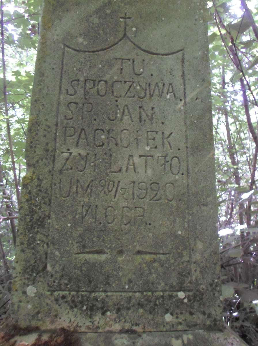 Nagrobek Jana Pachołka, cmentarz w Borkach Wielkich