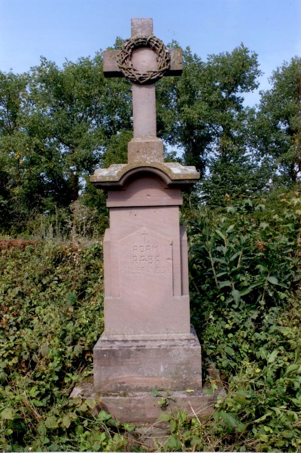 Tombstone Adam Raba, cemetery in Strusowo