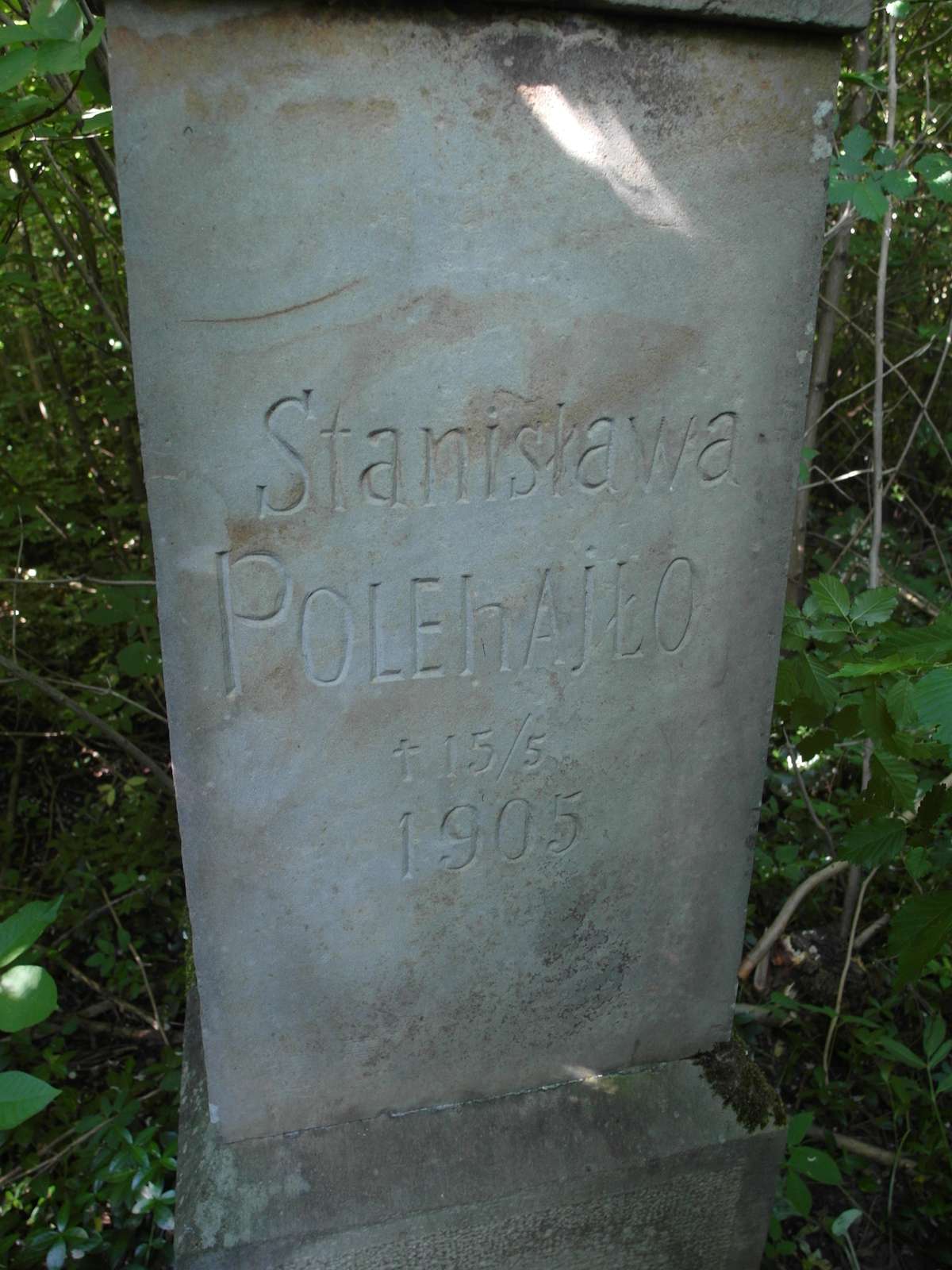 Inskrypcja z nagrobka Stanisławy Polehajło, cmentarz w Bucniowie