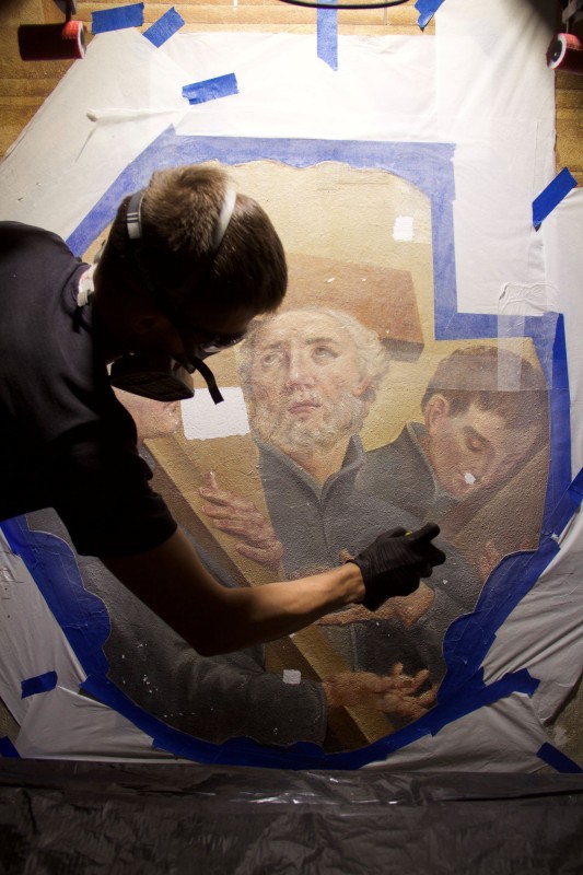 Photo montrant Conservation of the Frescoes by Franz Eckstein in the Garrison Church of Saints Peter and Paul in Lviv