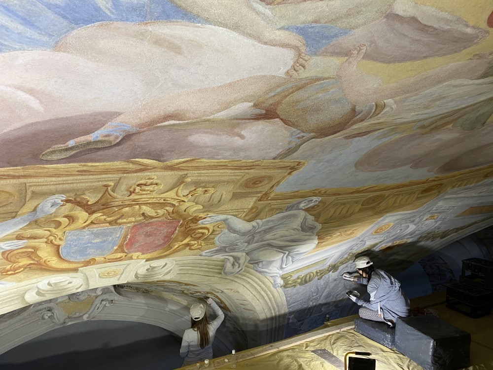 Conservation work on the frescoes in the Garrison Church of Saints Peter and Paul in Lviv