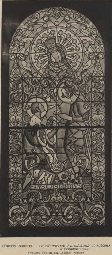 Photo montrant Project of a stained glass window by Kazimierz Sichulski for a church in Ternopil